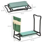 Outsunny Garden Kneeling Bench with 1 Large Side Tool Pouch and Easy Folding Design, Garden Kneeler Seat for Transport and Storage - Image 3