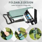 Outsunny Garden Kneeling Bench with 1 Large Side Tool Pouch and Easy Folding Design, Garden Kneeler Seat for Transport and Storage - Image 5