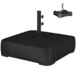Outsunny Garden Parasol Base 176 lbs Sand Filled Heavy-Duty Stand for Cantilever Umbrellas and 1.9" Poles Black - Image 11