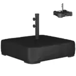 Outsunny Garden Parasol Base 176 lbs Sand Filled Heavy-Duty Stand for Cantilever Umbrellas and 1.9" Poles Black