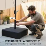 Outsunny Garden Parasol Base 176 lbs Sand Filled Heavy-Duty Stand for Cantilever Umbrellas and 1.9" Poles Black - Image 5