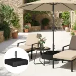 Outsunny Garden Parasol Base 176 lbs Sand Filled Heavy-Duty Stand for Cantilever Umbrellas and 1.9" Poles Black - Image 9