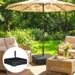Outsunny Garden Parasol Base 176 lbs Sand Filled Heavy-Duty Stand for Cantilever Umbrellas and 1.9" Poles Black - Image 10