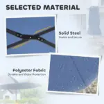 Outsunny Garden Parasol, Double-Sided Sun Umbrella with LED Solar Lights, Patio Parasol for Outdoor, Blue - Image 7