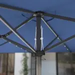 Outsunny Garden Parasol, Double-Sided Sun Umbrella with LED Solar Lights, Patio Parasol for Outdoor, Blue - Image 8