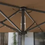 Outsunny Garden Parasol, Double-Sided Sun Umbrella with LED Solar Lights, Patio Parasol for Outdoor, Coffee - Image 9