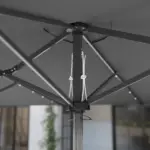 Outsunny Garden Parasol, Double-Sided Sun Umbrella with LED Solar Lights, Patio Parasol for Outdoor, Gray - Image 9