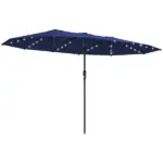 Outsunny Garden Parasol, Double-Sided Sun Umbrella with LED Solar Lights, Patio Parasol for Outdoor, Navy Blue - Image 11