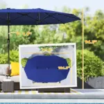 Outsunny Garden Parasol, Double-Sided Sun Umbrella with LED Solar Lights, Patio Parasol for Outdoor, Navy Blue - Image 3