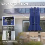 Outsunny Garden Parasol, Double-Sided Sun Umbrella with LED Solar Lights, Patio Parasol for Outdoor, Navy Blue - Image 6