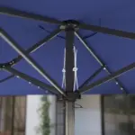 Outsunny Garden Parasol, Double-Sided Sun Umbrella with LED Solar Lights, Patio Parasol for Outdoor, Navy Blue - Image 8