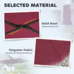 Outsunny Garden Parasol, Double-Sided Sun Umbrella with LED Solar Lights, Patio Parasol for Outdoor, Wine Red - Image 7