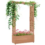 Garden Planter with Trellis: Wooden Construction for Climbing Plants, Includes Drainage, 70.75" Height - Image 11