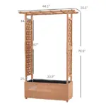 Garden Planter with Trellis: Wooden Construction for Climbing Plants, Includes Drainage, 70.75" Height - Image 3