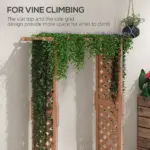 Garden Planter with Trellis: Wooden Construction for Climbing Plants, Includes Drainage, 70.75" Height - Image 4