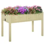 Garden Planter Wood Rectangular Folding Outdoor Workstation with Drainage Hole 45.25'' x 22'' x 30'' - Image 11