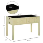 Garden Planter Wood Rectangular Folding Outdoor Workstation with Drainage Hole 45.25'' x 22'' x 30'' - Image 3