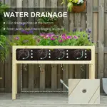 Garden Planter Wood Rectangular Folding Outdoor Workstation with Drainage Hole 45.25'' x 22'' x 30'' - Image 5