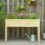 Garden Planter Wood Rectangular Folding Outdoor Workstation with Drainage Hole 45.25'' x 22'' x 30'' - Image 10