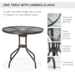 Garden Soiree: 6-Piece Gray Patio Dining Set with Umbrella and Glass Table - Image 4