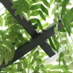 82 Inch Steel Garden Trellis Arch with Scrollwork, Dark Gray - Image 8