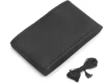 Genuine Cowhide Stitch-On Steering Wheel Cover for 15 Inch Wheels Black - Image 8