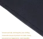 Genuine Cowhide Stitch-On Steering Wheel Cover for 15 Inch Wheels Black - Image 11
