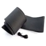 Genuine Cowhide Stitch-On Steering Wheel Cover for 15 Inch Wheels Black - Image 15