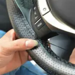 Genuine Cowhide Stitch-On Steering Wheel Cover for 15 Inch Wheels Black - Image 3