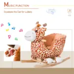 Giraffe Plush Wooden Rocking Horse, Animal Chair with Sound, Brown, for Boys and Girls - Image 6