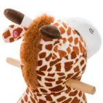 Giraffe Plush Wooden Rocking Horse, Animal Chair with Sound, Brown, for Boys and Girls - Image 8