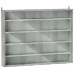 HOMCOM Glass Display Cabinet 5-Tier Wall-Mounted Adjustable Shelves 2 Doors Modern Gray - Image 12