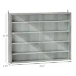 HOMCOM Glass Display Cabinet 5-Tier Wall-Mounted Adjustable Shelves 2 Doors Modern Gray - Image 3