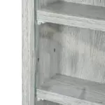 HOMCOM Glass Display Cabinet 5-Tier Wall-Mounted Adjustable Shelves 2 Doors Modern Gray - Image 8