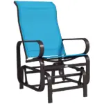 Gliding Lounger Chair, Blue Single Rocker with Lightweight Metal and Mesh Construction