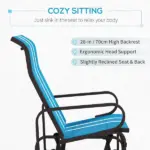 Gliding Lounger Chair, Blue Single Rocker with Lightweight Metal and Mesh Construction - Image 5