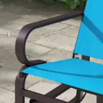 Gliding Lounger Chair, Blue Single Rocker with Lightweight Metal and Mesh Construction - Image 9