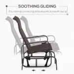 Outsunny Gliding Lounger Chair, Outdoor Swinging Chair with Smooth Rocking Arms and Lightweight Construction for Patio Backyard, Brown - Image 4