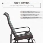 Outsunny Gliding Lounger Chair, Outdoor Swinging Chair with Smooth Rocking Arms and Lightweight Construction for Patio Backyard, Brown - Image 5