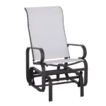 Outsunny Gliding Lounger Chair, Outdoor Swinging Chair with Smooth Rocking Arms and Lightweight Construction for Patio Backyard, Cream White