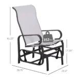 Outsunny Gliding Lounger Chair, Outdoor Swinging Chair with Smooth Rocking Arms and Lightweight Construction for Patio Backyard, Cream White - Image 3