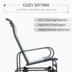 Outsunny Gliding Lounger Chair, Outdoor Swinging Chair with Smooth Rocking Arms and Lightweight Construction for Patio Backyard, Cream White - Image 5
