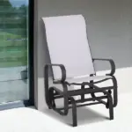 Outsunny Gliding Lounger Chair, Outdoor Swinging Chair with Smooth Rocking Arms and Lightweight Construction for Patio Backyard, Cream White - Image 7