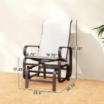 Gliding Lounger Chair Set of 2, Single Rockers with Lightweight Metal and Mesh Construction, Beige - Image 3