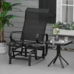 Outsunny Gliding Relaxation: Lightweight Black Outdoor Glider Rocker with Smooth Rocking Arms - Image 2