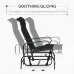Outsunny Gliding Relaxation: Lightweight Black Outdoor Glider Rocker with Smooth Rocking Arms - Image 4