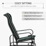 Outsunny Gliding Relaxation: Lightweight Black Outdoor Glider Rocker with Smooth Rocking Arms - Image 5
