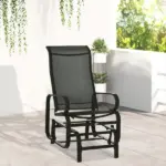 Outsunny Gliding Relaxation: Lightweight Black Outdoor Glider Rocker with Smooth Rocking Arms - Image 7