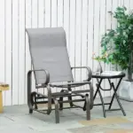 Outsunny Gliding Rocking Chair, Patio Swinging Chair with Smooth Rocking Arms and Lightweight Construction for Patio Backyard, Gray - Image 2