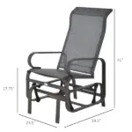 Outsunny Gliding Rocking Chair, Patio Swinging Chair with Smooth Rocking Arms and Lightweight Construction for Patio Backyard, Gray - Image 3